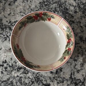Gibson Holiday Bowl with Red and Green Design